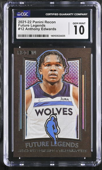 2021-22 PANINI ANTHONY EDWARDS RECON FUTURE LEGENDS #12 CGC 10 BL.D1.50