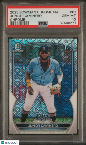 2023 Bowman Chrome Mega Junior Caminero Mojo Refractor 1st Bowman PSA 10 (B)