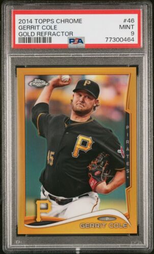 2014 Topps Chrome Gold Refractor /50 Card #46 Gerrit Cole Pirates Yankees PSA 9