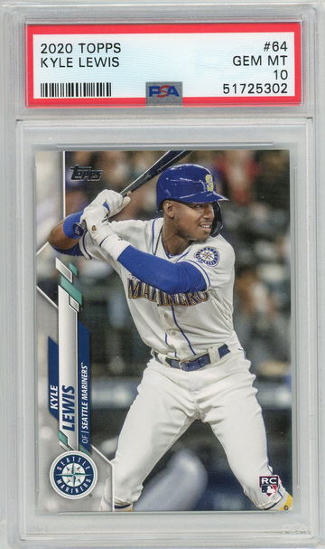 2020 Topps Kyle Lewis 64 PSA 10 Rookie RC
