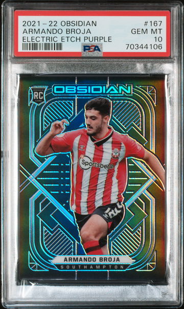 2021 Panini Obsidian Electric Etch Purple Armando Broja #167 /30 PSA 10