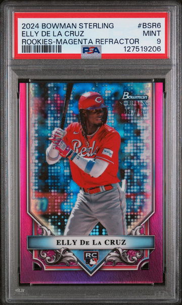 2024 Bowman Sterling Rookies Magenta Refractor Elly De La Cruz #BSR6 /75 PSA 9