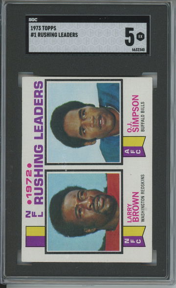 1973 Topps Rushing Leaders #1 OJ Simpson SGC 5 EX