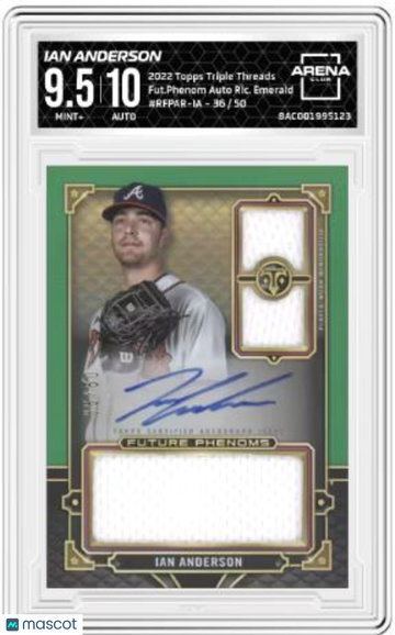 2022 Topps Triple Threads Ian Anderson #RFPAR-IA Emerald 36/50 Parallel/Variety Arena Club 9.5 Auto 10