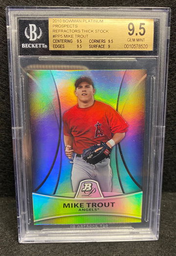 Mike trout Bowman platinum thick stock /999 BGS 9.5