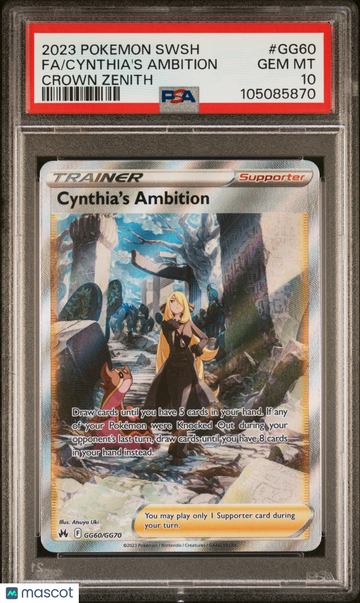 Crown Zenith: Galarian Gallery Cynthia's Ambition Holo Ultra Rare Fa Crown Zenith PSA 10 #GG60/GG70