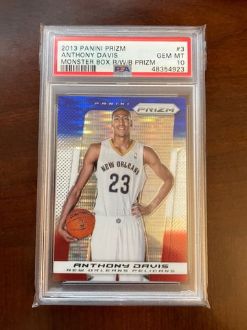 2013 Panini Prizm RWB Monster Box Anthony Davis PSA 10