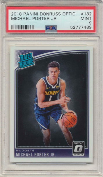 QTY! PSA 9 MINT MICHAEL PORTER JR. 2018 PANINI DONRUSS OPTIC ROOKIE CARD RC #182