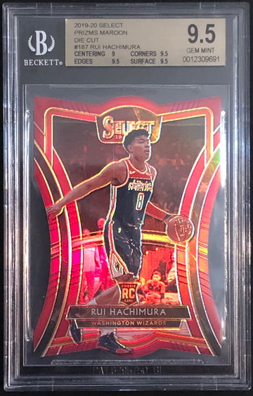 2019-20 Select Prizms Maroon Die-Cut /175 Rui Hachimura BGS 9.5 Gem-Mint