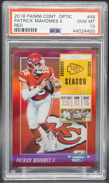 2018 Contenders Optic Patrick Mahomes Red PSA 10