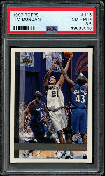 1997 Topps #115 Tim Duncan PSA 8.5 NM-MT+