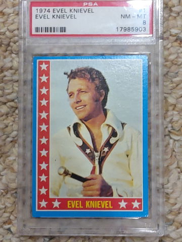 1974 Topps Evel Knievel #1 PSA 8