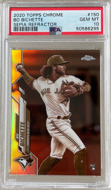 2020 Topps Chrome Bo Bichette Sepia Refractor Rc PSA 10 #150