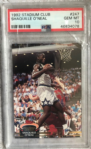 1992 Stadium Club Shaquille O'Neal PSA 10