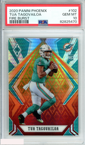 2020 PANINI PHOENIX TUA TAGOVAILOA #102 FIRE BURST ROOKIE RC PSA 10 GEM MT