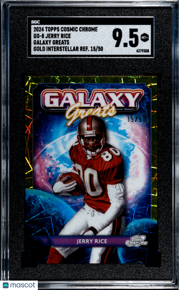 2024 Topps Cosmic Chrome Jerry Rice #GG-8 Galaxy Greats Gold Interstellar Refractor SGC 9.5