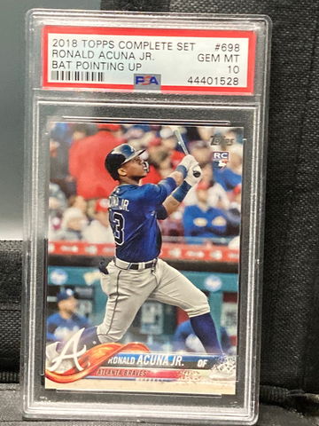 2018 Topps Complete Set Ronald Acuna Jr. #698  Base (Bat Pointing Up) PSA 10
