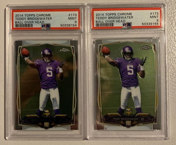 2014 Topps Chrome #173 Teddy Bridgewater RC PSA 9 Mint (2-Card Lot)
