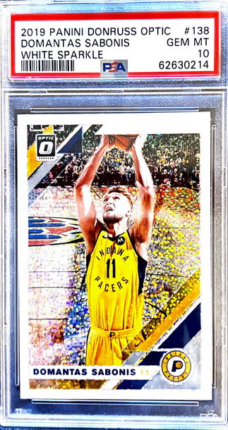 2019 panini donruss optic white sparkle Domantas sabonis PSA 10 ssp