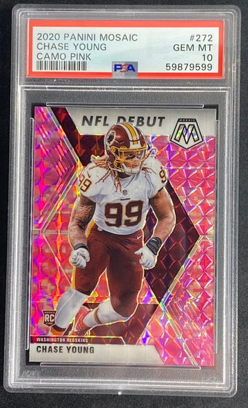 2020 Panini Mosaic Chase Young Rookie Pink Camo PSA 10