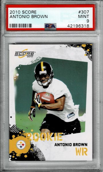 2010 Score 307 Antonio Brown Rookie PSA 9