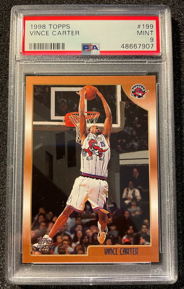 1998 Topps Vince Carter ROOKIE CARD #199 PSA 9 MINT