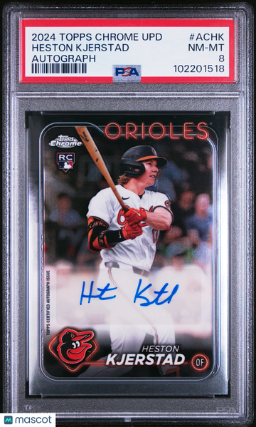 2024 Topps Chrome Update Chrome Baseball Update Series Autographs Heston Kjerstad #ACHK PSA 8