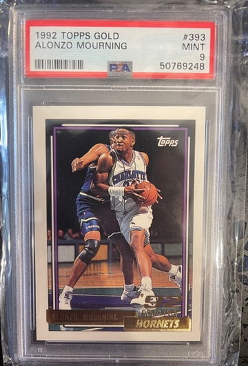 1992 Topps GOLD Alonzo Mourning RC #393 PSA 9
