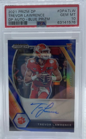 2021 Prizm DP Trevor Lawrence DP Auto Blue Prizm PSA 10