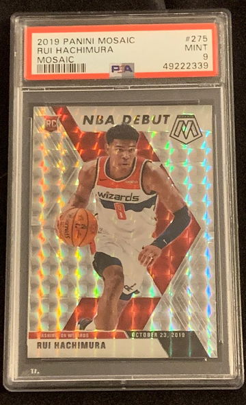 Rui Hachimura 2019 Mosaic Debut Silver Wave Mosaic PSA 9