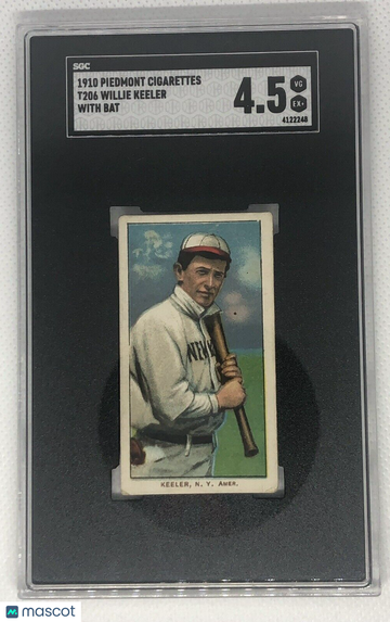1909-11 T206 Wee Willie Keeler Piedmont 350 PSA 4.5 Batting HOF .341 lifetime BA