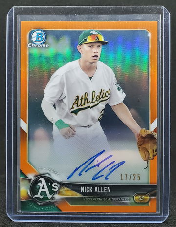 NICK ALLEN 2018 Bowman Chrome ORANGE AUTO 17/25
