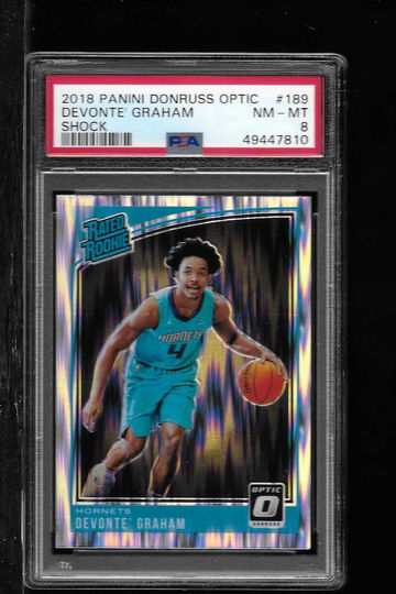 2018 DONRUSS OPTIC DEVONTE GRAHAM SHOCK PSA 8