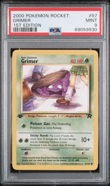 2000 Pokémon Team Rocket Grimer #57/82 1st Edition PSA 9