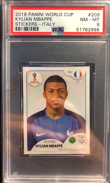 Kylian Mbappe 2018 Panini World Cup Sticker PSA 8
