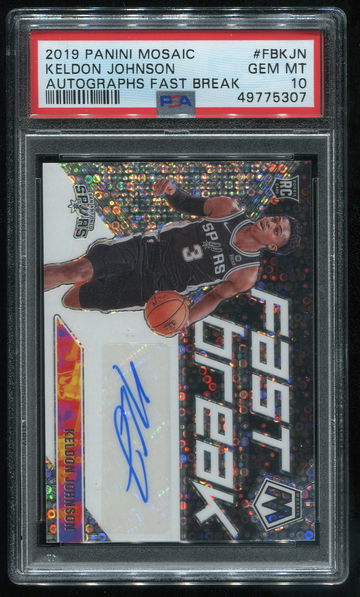 2019 Mosaic Keldon Johnson Autographs Fast Break PSA 10