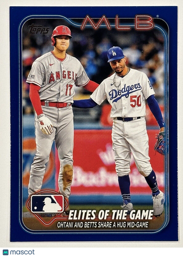 OHTANI & BETTS 2024 TOPPS SERIES 1 ELITES of THE GAME ROYAL BLUE PARALLEL
