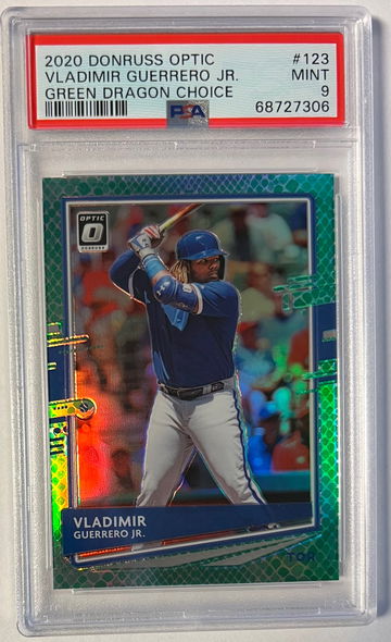 2020 Donruss Optic Green Dragon Choice /84 Vladimir Guerrero Jr. PSA 9 pop 4 Blue Jays