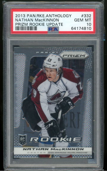 2013 Panini Rookie Anthology #332 Nathan Mackinnon Prizm Rookie Update PSA Gem Mint 10