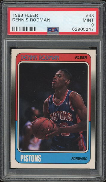 1988 Fleer Dennis Rodman Rookie PSA 9