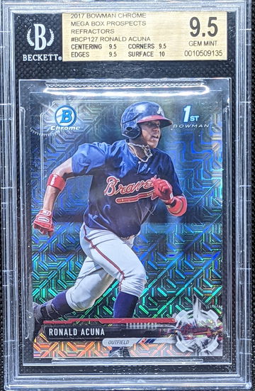 2017 Bowman Chrome Mega Ronald Acuña Refractor BGS 9.5