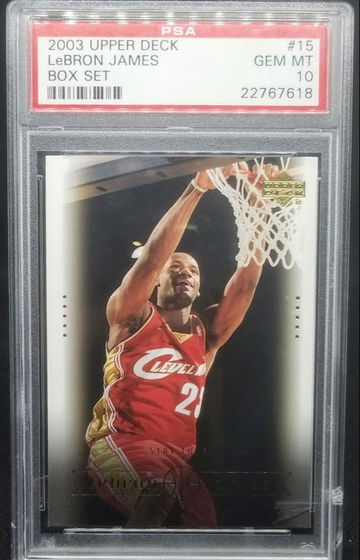 LeBron James 2003-04 Upper Deck Box Set RC Rookie # 15 PSA 10 Gem Mint Pop 19 (A Couple Small Scratches on bottom right corner of case)