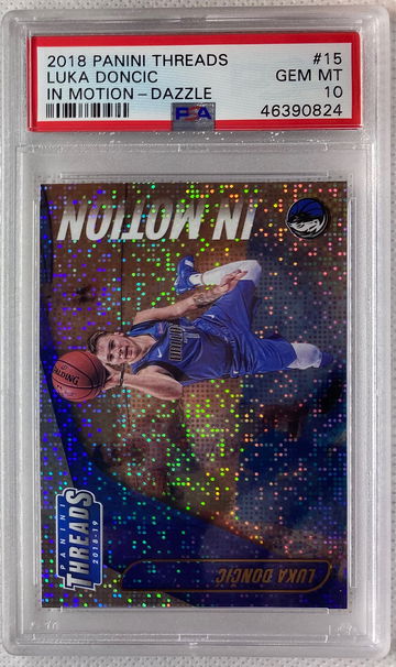 2018 Threads In Motion Dazzle #15 Luka Doncic SP RC Rookie PSA 10 Super Low Pop