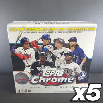 X5 2020 Topps Chrome Update Series MLB Baseball Mega Boxes NEW & Factory Sealed