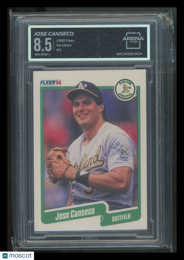 1990 Fleer Jose Canseco #3 Varation Arena Club 8.5