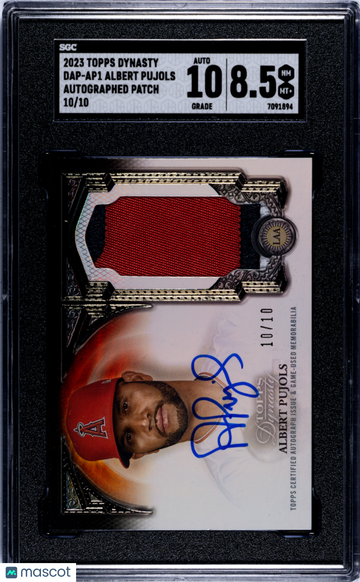 2023 Topps Dynasty Albert Pujols #DAP-AP1 Autograph Patch SGC 8.5 Auto 10