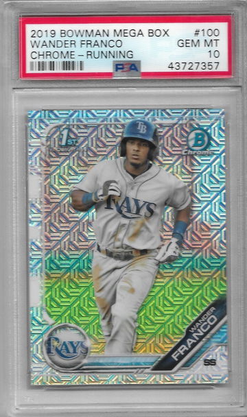 2019 Bowman Chrome WANDER FRANCO RC Mega Box Refractor PSA 10 Rookie Gem Mint