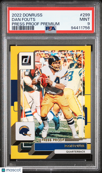 2022 Panini Donruss Dan Fouts #299 Press Proof Premium PSA 9