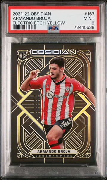2021 Panini Obsidian Electric Etch Yellow Armando Broja #167 /10 PSA 9