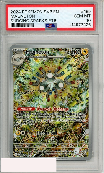 2024 POKEMON SVP EN-SV BSP MAGNETON #159 SURGING SPARKS ETB PSA 10